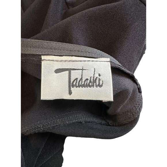 Tadashi Shoji (0s Y2K Black Rhinestone High Neck Bodycon Mini Cocktail Dress - Picture 2 of 13